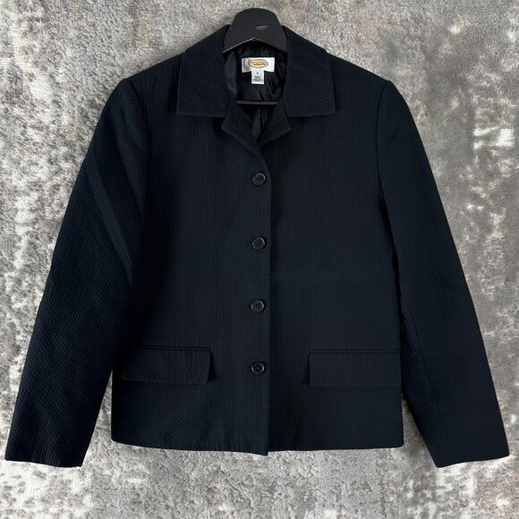 Talbots Jackets & Blazers - Talbots Size 6 Minimalist Career Blazer Jacket Black Long Sleeve Cotton Lined